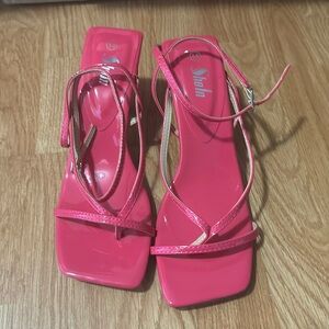 Hot pink sandal heels